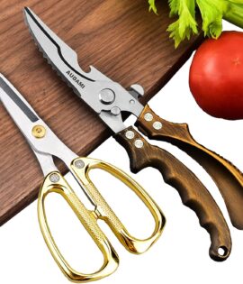 Premium Kitchen Shears Heavy Duty Kitchen Scissors Set 2-Pack,Poultry Shears Heavy Duty Professional,Meat Scissors Heavy Duty Food Scissors,Utility Scissors Bone Shears Cooking Scissors for Kitchen